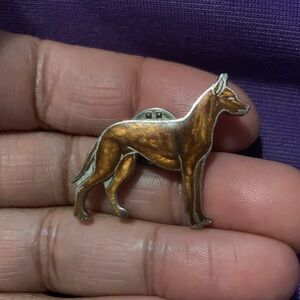 Vintage Brown Dog Enamel Pin - Decorative Pet Lover Accessory unisex